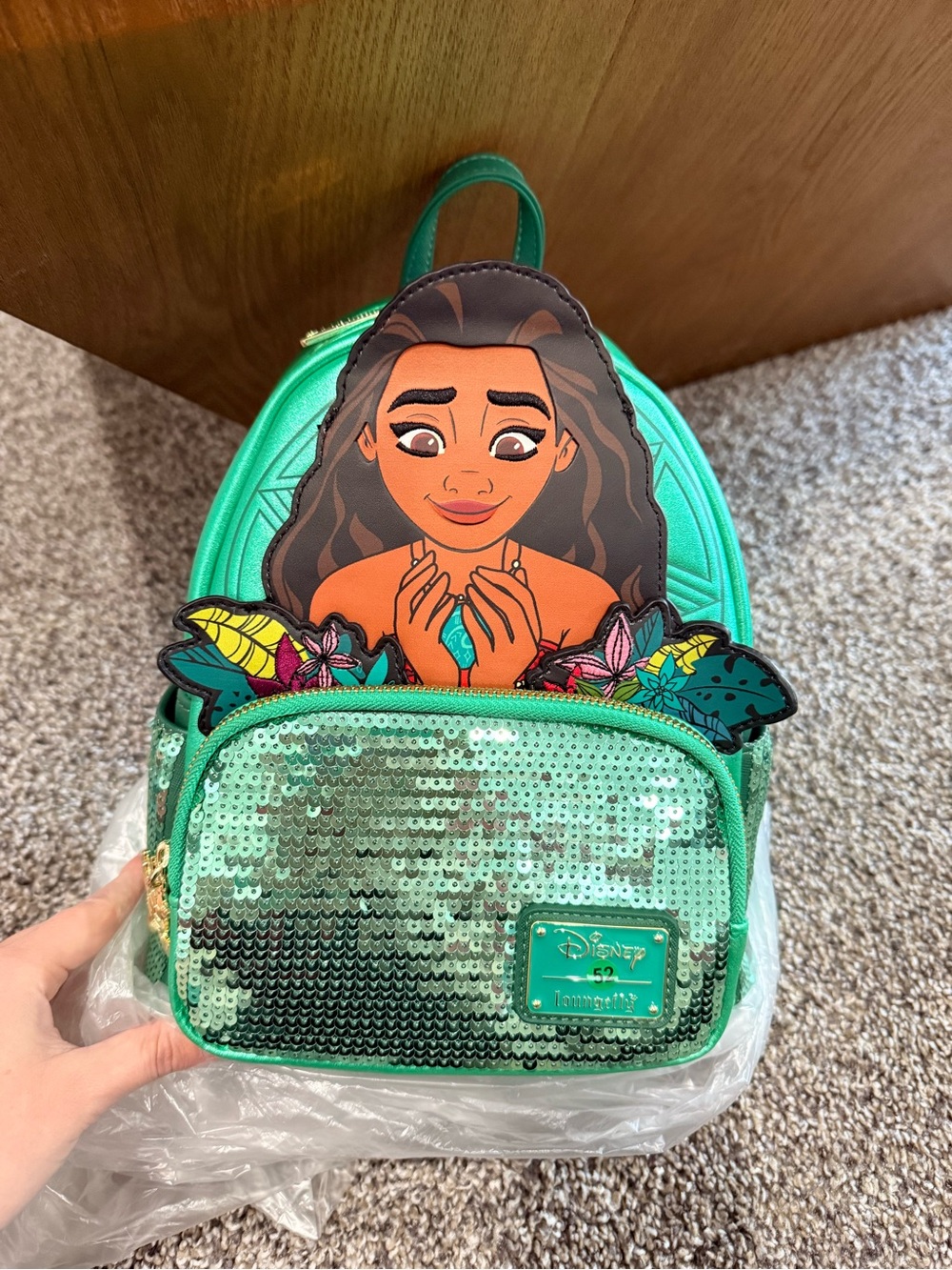 Loungefly Moana Sequin Mini Backpack - Teal Green